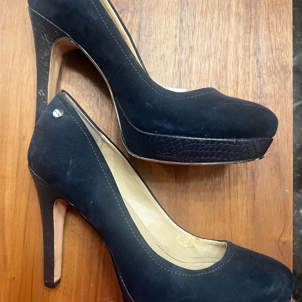 Calvin Klein Blue Suede Heels